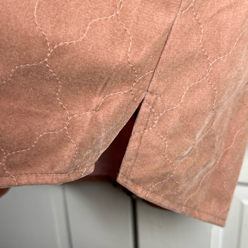 NWT Umgee Pink Button-Down Shirt Quilted Texture Leopard Print Accents Size Sm - Picture 4 of 10